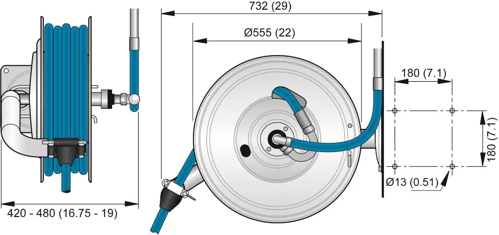 Enrollador de manguera 886 en acero incoxidable1.webp