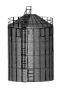 Silo de acero tipo AST con techo inclinado